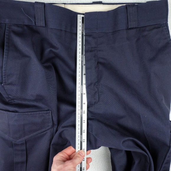 Vintage Cargo Pants Mens 38x30 Navy Blue Heavyweight Canvas Workwear Outdoor 80s - Picture 8 of 12